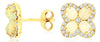1.45CT DIAMOND & AAA OPAL 14KT YELLOW GOLD OVAL & ROUND FLOWER FUN STUD EARRINGS