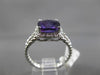 ESTATE 2.0CTW DIAMOND & AAA EXTRA FACET AMETHYST 14KT WHITE 3D ENGAGEMENT RING