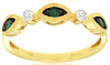 .18CT DIAMOND & AAA EMERALD 14K YELLOW GOLD ROUND & MARQUISE SHAPE FILIGREE RING