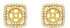 ESTATE 0.31CT DIAMOND 14KT YELLOW GOLD 3D CLASSIC ROUND & SQUARE JACKET EARRINGS