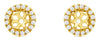 ESTATE 0.13CT DIAMOND 14KT YELLOW GOLD 3D HALO ROUND SQUARE JACKET EARRINGS
