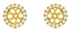 ESTATE 0.29CT DIAMOND 14KT YELLOW GOLD 3D DOUBLE HALO ROUND JACKET EARRINGS
