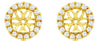 ESTATE 0.45CT DIAMOND 14KT YELLOW GOLD 3D HALO ROUND SQUARE JACKET EARRINGS