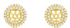 ESTATE 0.27CT DIAMOND 14KT YELLOW GOLD 3D DOUBLE HALO SQUARE JACKET EARRINGS