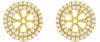 ESTATE 0.73CT DIAMOND 14KT YELLOW GOLD FLOWER DOUBLE HALO ROUND JACKET EARRINGS