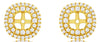 ESTATE 0.63CT DIAMOND 14KT YELLOW GOLD 3D DOUBLE HALO SQUARE JACKET EARRINGS