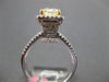 ESTATE LARGE 2.08CT WHITE & FANCY YELLOW DIAMOND 18K 2 TONE GOLD ENGAGEMENT RING