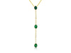 0.64CT DIAMOND & AAA EMERALD 14K YELLOW GOLD 3D OVAL & ROUND BY THE YARD NECKLACE