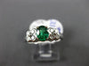 ESTATE 1.02CT DIAMOND & AAA EMERALD 18KT WHITE GOLD BUTTERFLY ENGAGEMENT RING