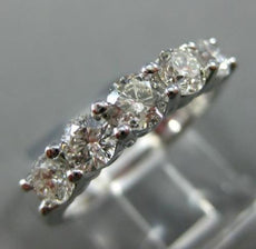 WIDE 1.25CT ROUND DIAMOND 14KT WHITE GOLD 3D 5 STONE WEDDING ANNIVERSARY RING