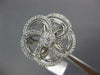 ESTATE EXTRA LARGE 1.34CT DIAMOND 14KT WHITE GOLD 3D FLOWER INFINITY LOVE RING