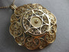 ANTIQUE EXTRA LARGE 14KT ROSE GOLD CLASSIC FLOWER CIRCLE FILIGREE PENDANT #21874