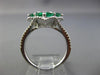 LARGE 1.35CT DIAMOND & AAA EMERALD 14K WHITE GOLD MULTI SHAPE SQUARE FLOWER RING