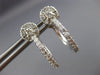 ANTIQUE .80CT DIAMOND 14KT WHITE GOLD CIRCULAR HALO HOOP HUGGIE EARRINGS #15706