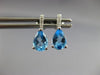 ESTATE 2.02CT DIAMOND & AAA BLUE TOPAZ 14K WHITE GOLD TEAR DROP HANGING EARRINGS