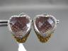 LARGE 15.01CT WHITE & FANCY YELLOW DIAMOND & QUARTZ 14KT WHITE GOLD 3D EARRINGS