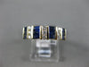 ESTATE 1.24CT DIAMOND & AAA SAPPHIRE 14KT YELLOW GOLD THREE ROW ANNIVERSARY RING