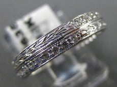 ANTIQUE .36CT ROUND DIAMOND 18K WHITE GOLD CLASSIC FILIGREE ETERNITY RING #6356