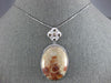 ESTATE LARGE 26.30CT DIAMOND & AAA CORAL 14KT WHITE GOLD 3D OVAL FLOWER PENDANT