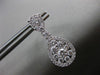 ESTATE 1.74CT DIAMOND 18K WHITE GOLD 3D PEAR SHAPE CLUSTER HALO HANGING EARRINGS
