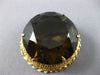 ANTIQUE EXTRA LARGE 150CT SMOKEY TOPAZ 14KT YELLOW GOLD 3D BROOCH PENDANT #21679