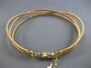 ESTATE .30CT DIAMOND 14KT WHITE & ROSE GOLD CRISS CROSS FLEXIBLE BANGLE BRACELET
