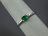 ESTATE .28CT DIAMOND & AAA EMERALD 14KT WHITE GOLD ROUND & OVAL CLASSIC FUN RING
