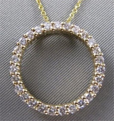 ESTATE .71CT ROUND DIAMOND 14KT YELLOW GOLD 3D CIRCLE OF LOVE OPEN PENDANT 16882