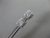 ESTATE .31CT DIAMOND PRINCESS CUT 14K WHITE GOLD 3D SOLITAIRE HALO STUD EARRINGS