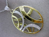 ESTATE LARGE .32CT DIAMOND 18KT WHITE & YELLOW GOLD 3D OVAL CRISS CROSS PENDANT