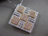 ESTATE LARGE 1.76CT DIAMOND 18KT GOLD 3D SQUARE ETOILE CHECKERED PENDANT CHAIN