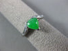 ESTATE .14CT DIAMOND & AAA JADE PLATINUM 3D CLASSIC HEART SHAPE LOVE FUN RING