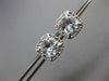 ESTATE 1.88CT DIAMOND & AAA AQUAMARINE 14KT WHITE GOLD SQUARE HALO STUD EARRINGS