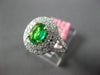 ESTATE 1.20CT DIAMOND & AAA EMERALD 18KT 2 TONE GOLD DOUBLE HALO ENGAGEMENT RING