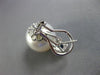 EXTRA LARGE .84CT DIAMOND AAA SAPPHIRE & SOUTH SEA PEARL 18K WHITE GOLD EARRINGS