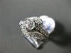 ESTATE WIDE 1.35CT ROUND & BAGUETTE DIAMOND 14K WHITE GOLD SWIRL ENGAGEMENT RING