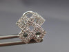 ESTATE .37CT DIAMOND 18KT WHITE GOLD 3D CLASSIC OPEN X LOVE CLIP EARRINGS #17527