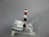 ESTATE .60CT DIAMOND & AAA RUBY 18K WHITE GOLD 3D SEMI ETERNITY ANNIVERSARY RING