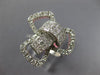 ESTATE LARGE 1.44CT DIAMOND 18KT WHITE GOLD 3D ROUND & PRINCESS FLOWER BOW RING