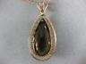 ANTIQUE LARGE VICTORIAN AAA SMOKY TOPAZ 14KT ROSE GOLD TEARDROP PENDANT #20947