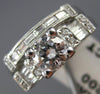 ESTATE 1.68CT DIAMOND 18KT WHITE GOLD CLASSIC WEDDING ENGAGEMENT RING SET #14401