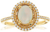 1.10CT DIAMOND & AAA OPAL 14KT YELLOW GOLD OVAL & ROUND HALO FILIGREE LOVE RING