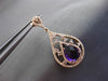 ESTATE 3.99CT DIAMOND & AAA EXTRA FACET AMETHYST 14KT ROSE GOLD 3D DROP EARRINGS