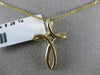 ESTATE .20CT DIAMOND 14KT YELLOW GOLD 3D CLASSIC INFINITY CROSS FLOATING PENDANT