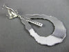 ESTATE LARGE .35CT DIAMOND 14KT WHITE GOLD TEAR DROP HAMMERED HANGING EARRINGS