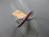 ESTATE .91CT DIAMOND & AAA RUBY 14K WHITE GOLD 3D WAVE CRISS CROSS INFINITY RING