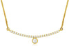 ESTATE .20CT DIAMOND 14KT YELLOW GOLD 3D SOLITAIRE BEZEL BAR LOVE NECKLACE