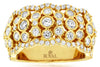 LARGE 1.75CT DIAMOND 14KT YELLOW GOLD 3D MULTI ROW BEZEL ETOILE ANNIVERSARY RING