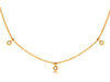 ESTATE .14CT DIAMOND 14KT YELLOW GOLD CLASSIC THREE STONE BY THE YARD NECKLACE