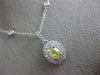 ESTATE 1.12CT WHITE & FANCY YELLOW DIAMOND 18KT 2 TONE GOLD DOUBLE HALO PENDANT